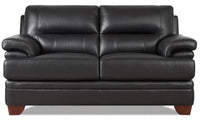 Hydeline Luxor Leather Loveseat - Black