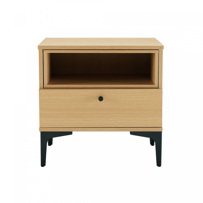 Amara Modern 20\" Nightstand in Light Oak (1-Drawer) 