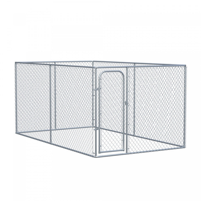 Pawhut 99 Sq. Ft. Dog Playpen Outdoor, Walk-in Dog Run Kennel Puppy Exercise Pen With Galvanized Ste