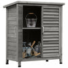 Outsunny Garden Shed Wooden Garden Storage Shed 2 Door Unit Solid Fir Wood Garage Tool Organisation 