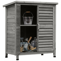 Outsunny Garden Shed Wooden Garden Storage Shed 2 Door Unit Solid Fir Wood Garage Tool Organisation 