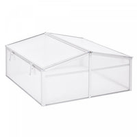 Outsunny Aluminium Cold Frame Greenhouse Garden Portable Raised Planter With Openable Top For Indoor