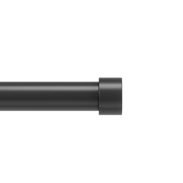Umbra Cappa Matte Black Expandable 1\" Curtain Rod - 66\"-120\" 