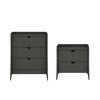 Coney Mid-Century Modern 2-Piece Dresser Set in Charcoal Gray 