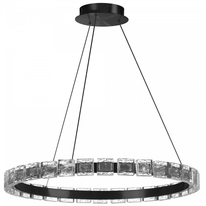 Dainolite Camila Chandelier 28w LED Matte Black With Crystal Glass Lamp