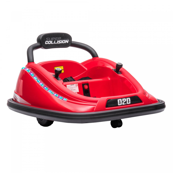 Aosom 12v Kids Bumper Car, 360° Rotation Electric Powered Ride-On Car, Twins Motor Battery Powered T