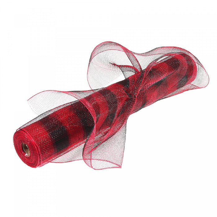 Mesh Ribbon Red Buffalo 21\"x10\" - Set of 2 Crafts