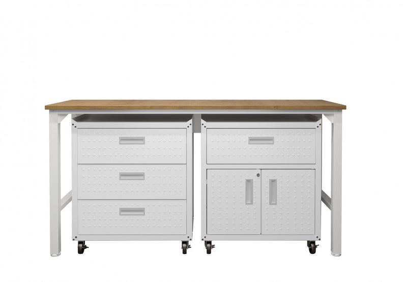 Fortress Modern 3-Piece Garage Set in White Garage Storage 