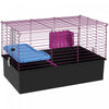 Pawhut 28\" L Rabbit Cage, Large Guinea Pig Cage Small Animal Cage With Water Bottle, Food Dish, Plat