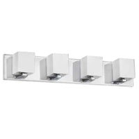 Dainolite Verona 4 Light Vanity Light Polished Chrome Finish White Glass Shade Lamp