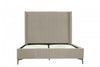 Promenade Mid-Century Modern Upholstered Velvet Queen Bed in Rustic Taupe 