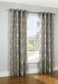 Habitat Metallic Silver Leaf Light Filtering Grommet Curtain Panel - 52 x 84