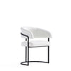 Augusta Modern Metal Vegan Leather Dining Chair in White 