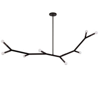 Dainolite Morgan 8 Light Horizontal Pendant Matte Black Finish Lamp