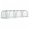 Outsunny 11.5' X 3' X 2.5' Portable Mini Tunnel Greenhouse With 3 Zipped Doors, Portable Small Green