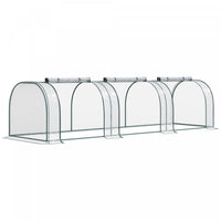 Outsunny 11.5' X 3' X 2.5' Portable Mini Tunnel Greenhouse With 3 Zipped Doors, Portable Small Green