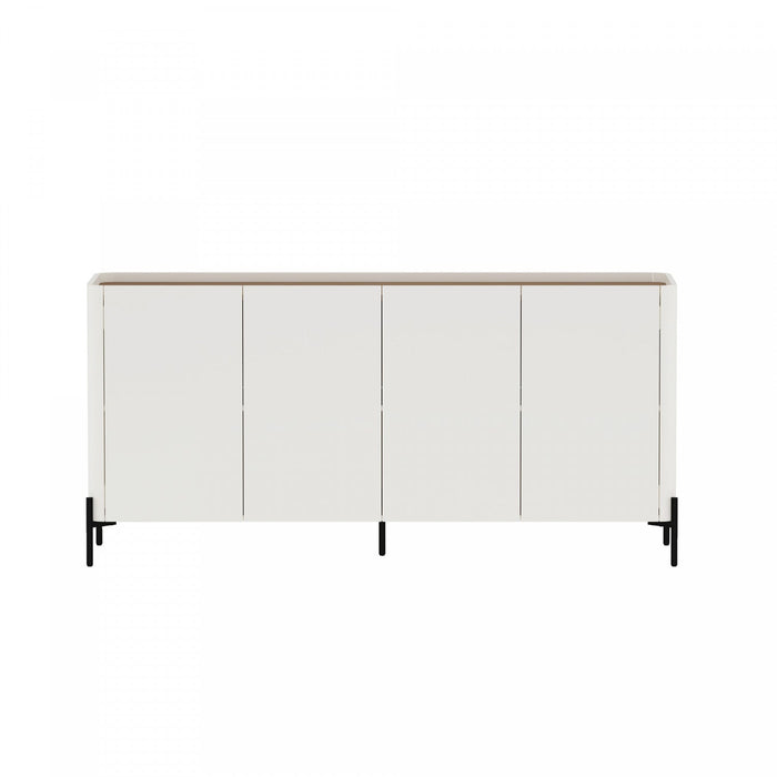 Abbey Modern 67\" Sideboard in Maple and Off White 