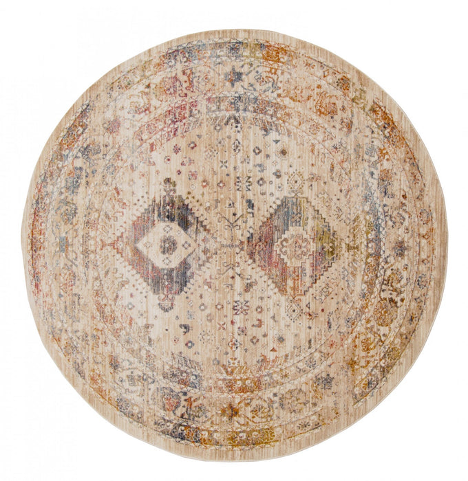 Ethel Traditional 5'0\" x Area Rug in Multi Indoor Area Rug 
