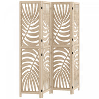 Homcom 4 Panel Room Divider, Detachable Privacy Screens, Natural Wood