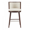 Evalyn Modern Wood Upholstered Barstool in Cream 