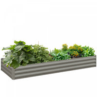 Outsunny 8 X 3 X 1ft Galvanized Raised Garden Bed, Metal Elevated Planter Box, Easy Diy And Cleaning