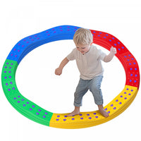 Qaba Kids Balance Beam, 8pcs Balance Stepping Stones For Kids With Non-slip Foot Pads, Indoor Outdoo