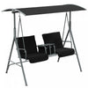 Outsunny 2-seat Patio Swing Chair With Adjustable Canopy, Centre Table