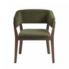 Blake Modern Wood Faux Mohair Armchair in Green 