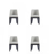 Gansevoort Modern Wood Vegan Leather Dining Chair in Stone Gray - Set of 4 