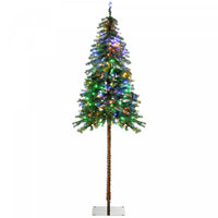 Homcom 6' Slim Pencil Artificial Snow Christmas Tree With Led Lights