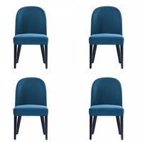 Hillman Modern Wood Upholstered Dining Chair in Blue - Set of 4