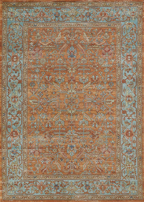 Hailey Traditional 4'0\" x 6'0\" Area Rug in Orange Indoor Area Rug 