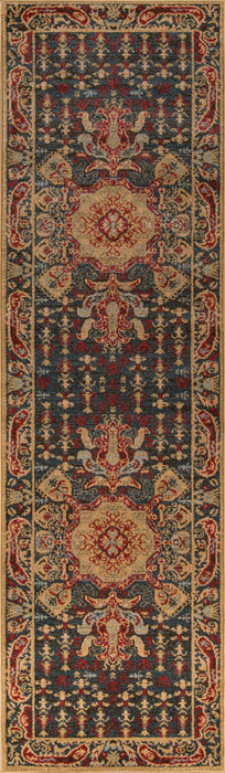Sofia Traditional 2'3\" x 7'6\" Runner Rug in Blue Indoor Area Rug 