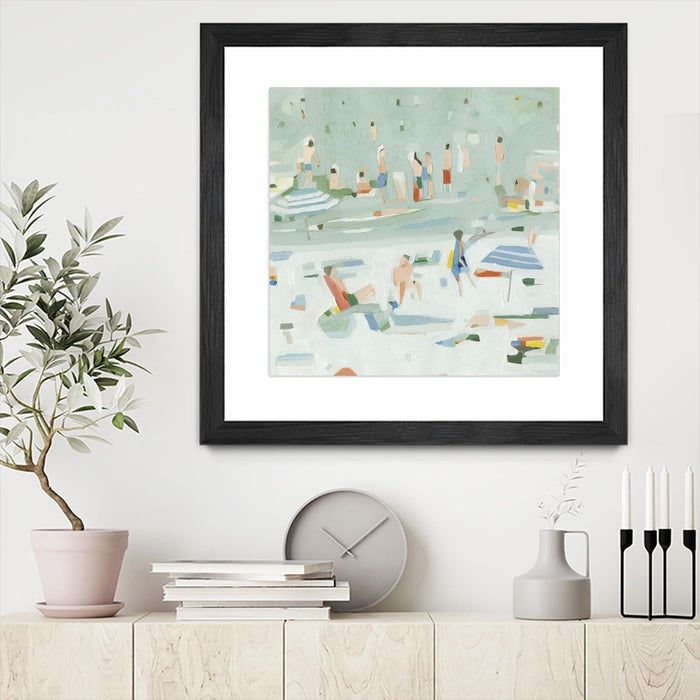\"Summer Confetti Ii\" Matted and Framed Black 36x36 Wall Art