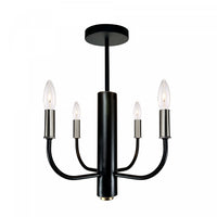 Verona 4-Light Brushed Nickel Black Semi-Flush Mount