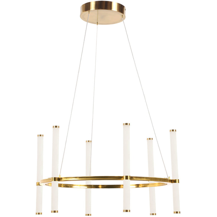 Dainolite Corvette Chandelier 36w Aged Brass White Acrylic Diffuser Lamp