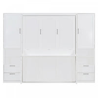 Joyce Closet Queen Murphy Bed With Drawers And Shelves - White 