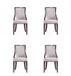 Grand Traditional Wood Upholstered Dining Chair in Light Gray - Set of 4 