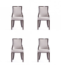Grand Traditional Wood Upholstered Dining Chair in Light Gray - Set of 4 