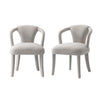 Palmer Mid-Century Modern Upholstered Tweed Armchair in Silver Lining - Set of 2 Dining Chair 