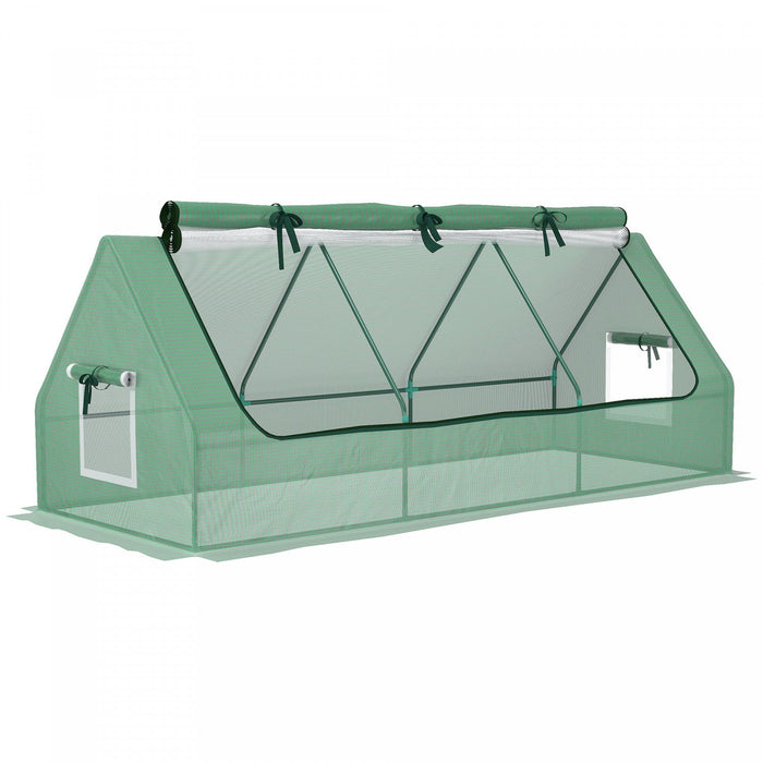 Outsunny Mini Greenhouse, 94.5\" X 35.4\" X 35.4\" House-shaped Portable Tunnel Green House With Mesh W