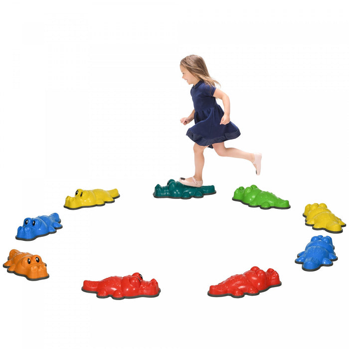 Outsunny Stepping Stones Kids, 9pcs Anti-slip Edge Balance Stepping Stones Obstacle Course Coordinat