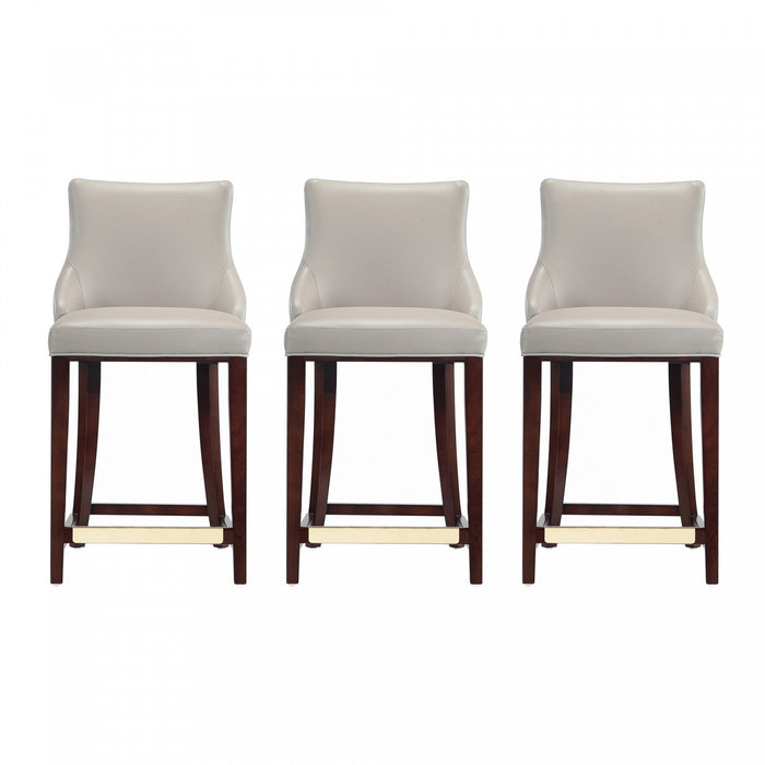 Shubert Modern Wood Upholstered Counter Stool in Light Gray - Set of 3 