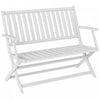 Outsunny Outdoor Bench, 46.5" Foldable Acacia Wood Loveseat, White