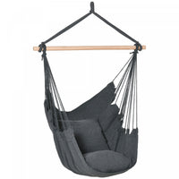 Outsunny Hammock Chair Swing Hanging Macrame Chair Cotton W/ Two Soft Seat Cushions, For Bedroom Ind