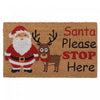 Coir Door Mat Santa Please Stop Here Floormat