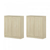 Arum Set Of 2 Sideboards With Shelves Bleached Oak - South Shore Buffet