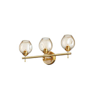 Dainolite Abii 3 Light Vanity Light Vintage Bronze Finish Champagne Glass Lamp