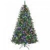 HOMCOM 7ft Frosted Christmas Tree with Dual Colour, Full Spruce Xmas Tree