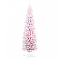 Homcom Pencil Artificial Christmas Tree With Snow-flocked Branches